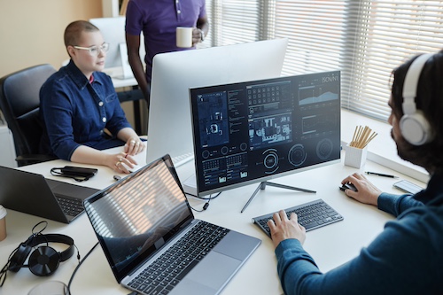 focus-on-computer-screen-with-cyber-data-and-lapto